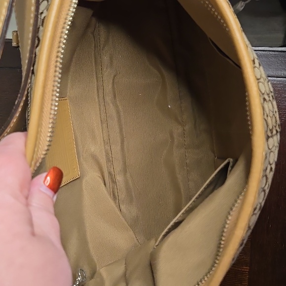 Coach Vintage Brown Monogram Handbag EUC - Picture 10 of 13